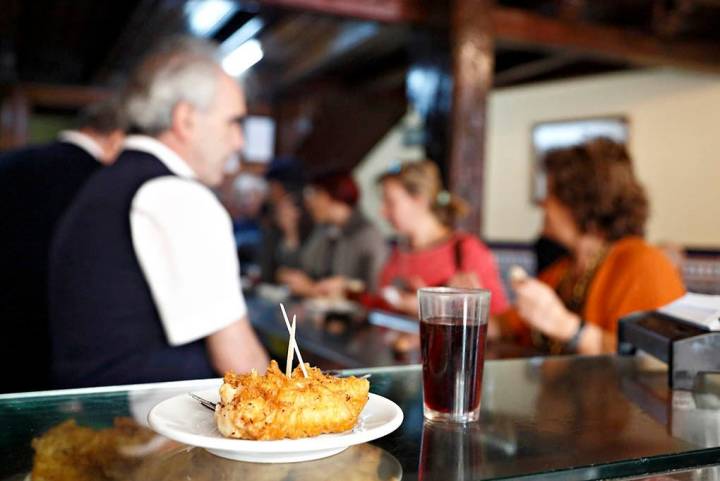 Casa Revuelta: Bacalao rebozado.