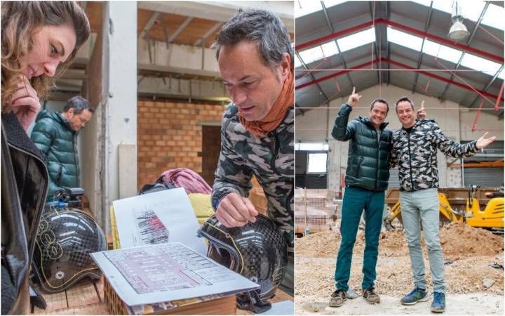 María Ritter, directora de Guía Repsol, visitando las obras el pasado mes de febrero.