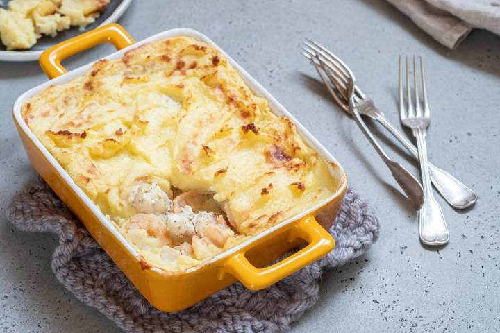 Pastel de patata y gamba