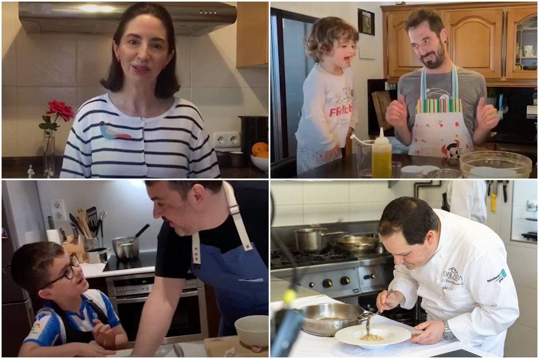 Los chefs cocinan con sus hijos