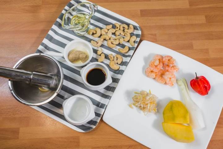 Los ingredientes de la ensalada.