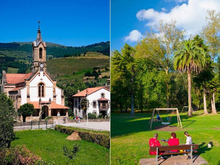 La parada en Ontaneda con su arquitectura y sus jardines es un descanso para todos. Foto: Age Fotostock