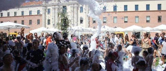 Espuma en la fiesta 'Malasañaman', día organizado por Malakids. Foto: Kideoo.com