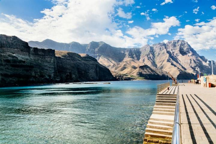 El puerto de las Nieves, en el municipio de Agaete.