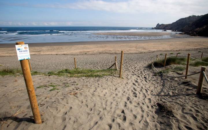 La playa es de dunas y arena fina.