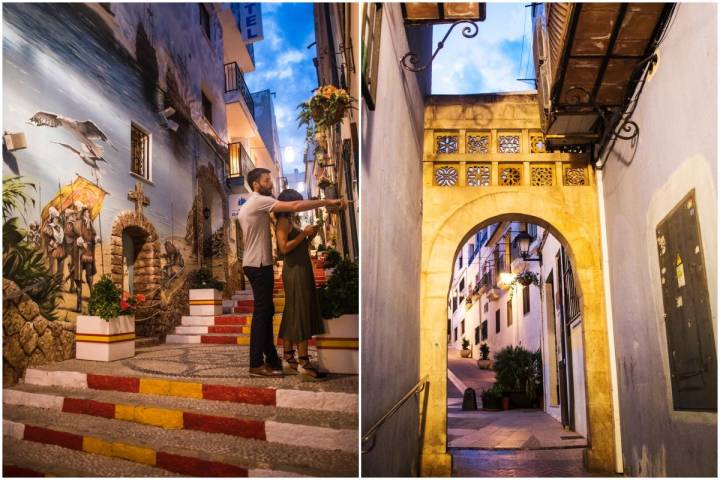 La calle Puchalt y el Forat del Mar, en el casco histórico de Calpe, Alicante.