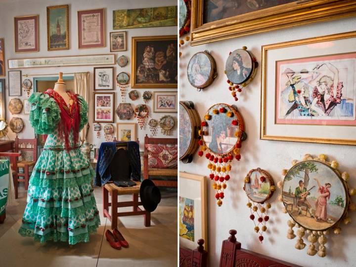 Vestido de Cayetana y traje de montar de la emperatriz en el tablao de la duquesa.