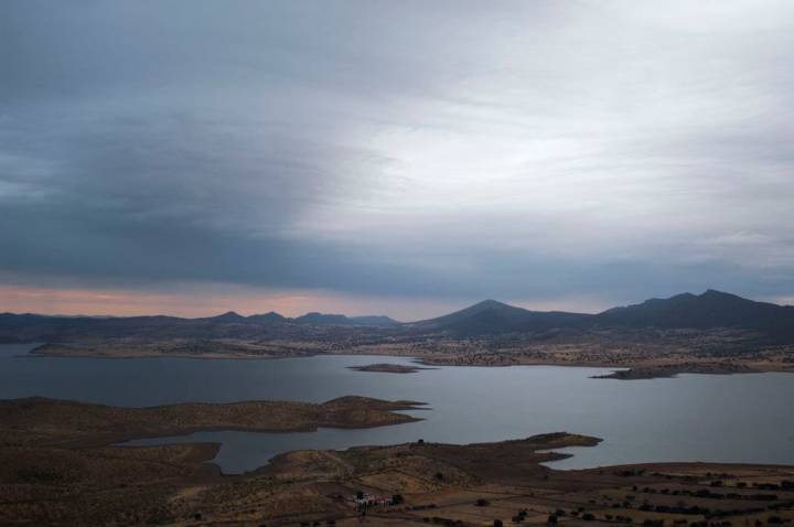 Pantano de la Serena visto desde la localidad de Capilla.